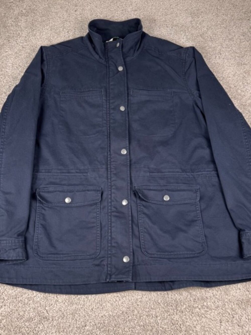 LL Bean Jacket Women's XL Utility Field Chore Barn Coat Flannel Lined BeanFlex
